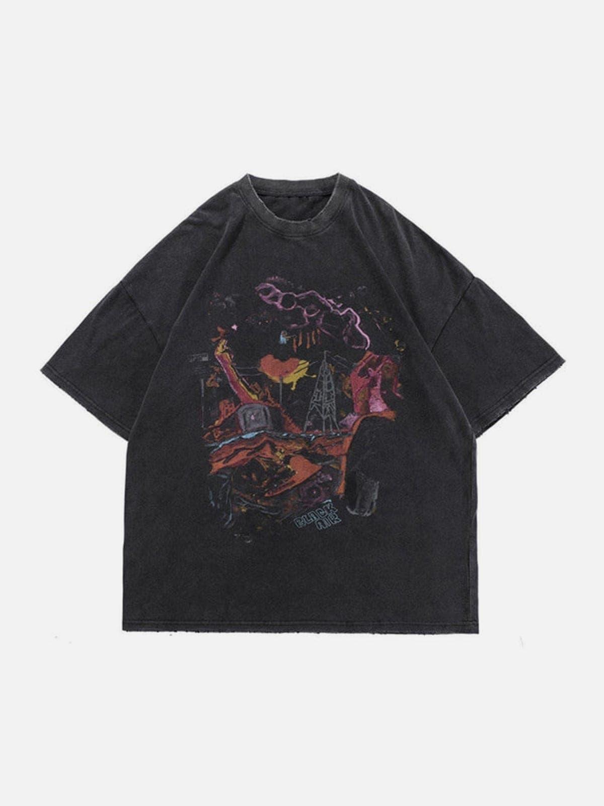 Dark Graffiti Oversized Tee