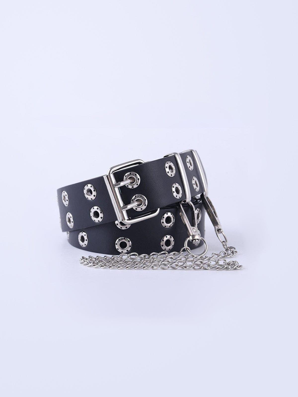 Punk Double-row Eye Buckle Hollow Chain Belt
