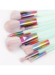 10PCS Makeup brushes Set Light Green Transparent