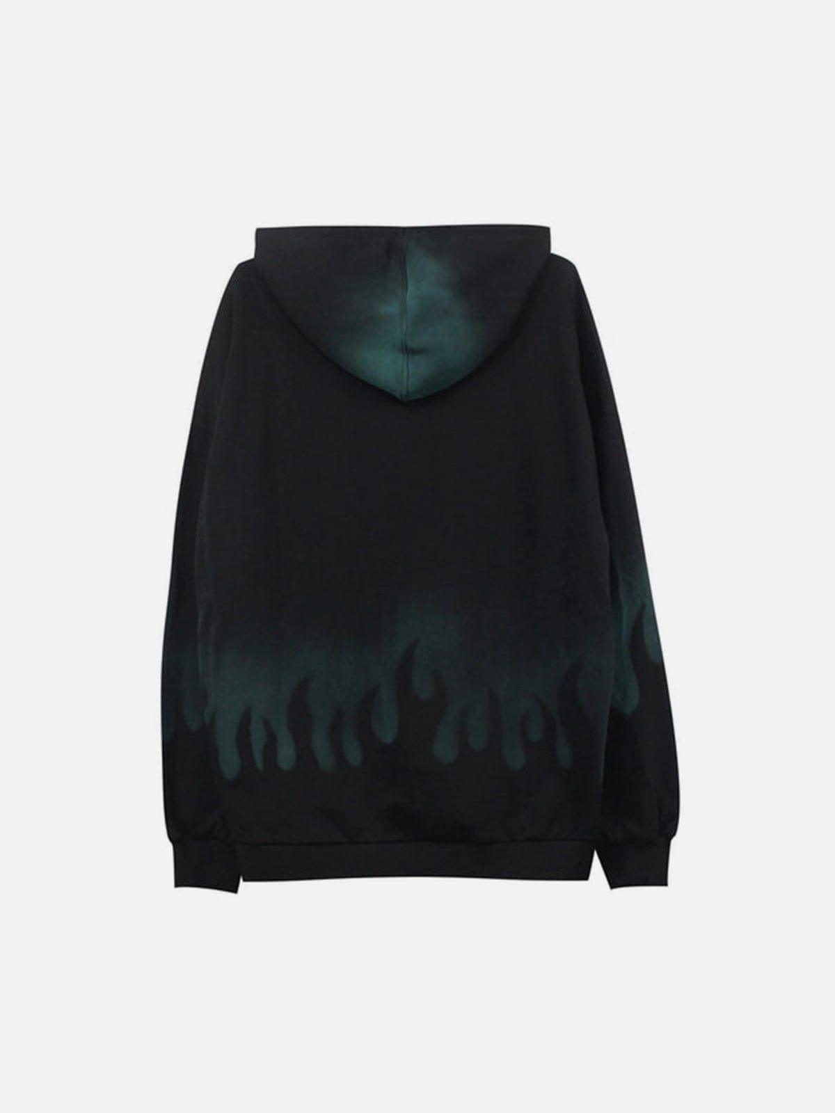Gradient Flame Print Hoodie
