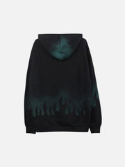Gradient Flame Print Hoodie