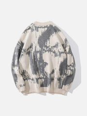 Tie Dye Embroidery Knitted Sweater