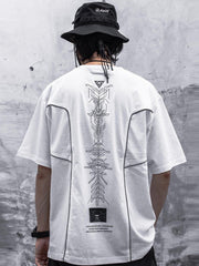 Functional Reflective Strip Print Cotton Tee