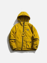 Function Arm Zipper Print Winter Coat