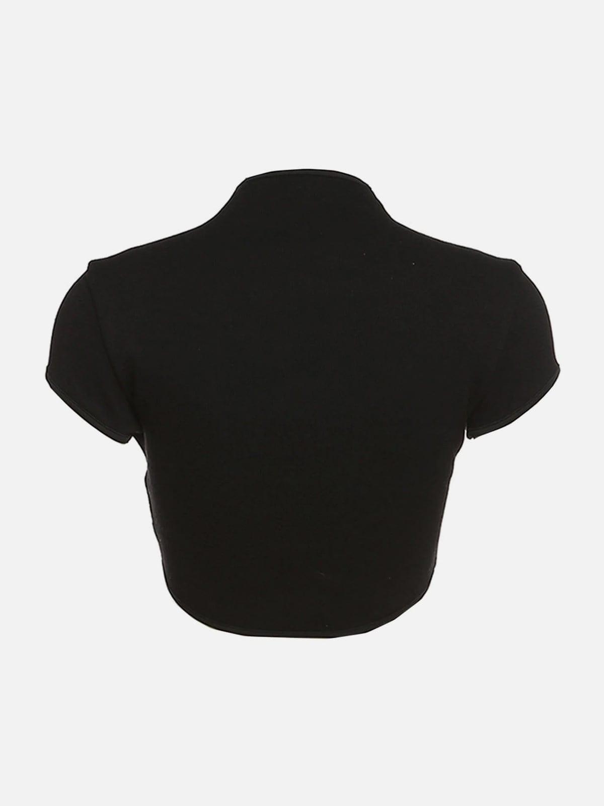 Vintage Hollow Out Slim Fit Tee