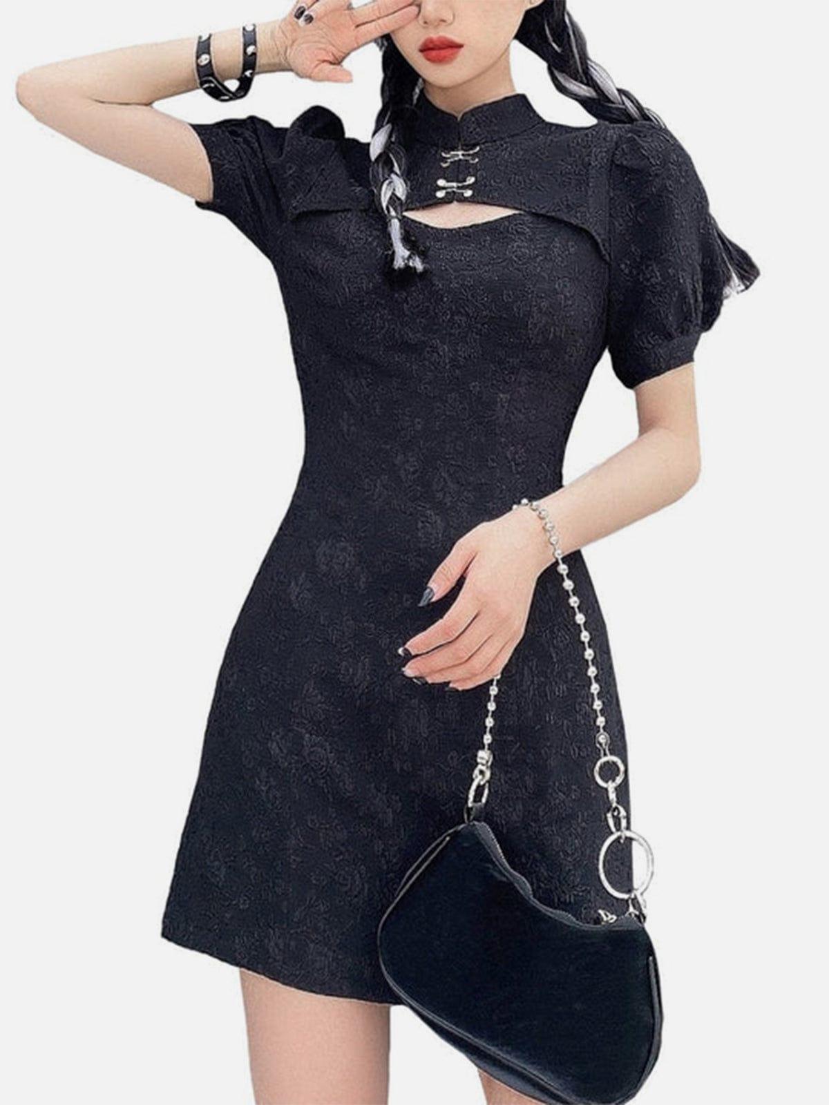 Dark Personalized Hollow Design Dress