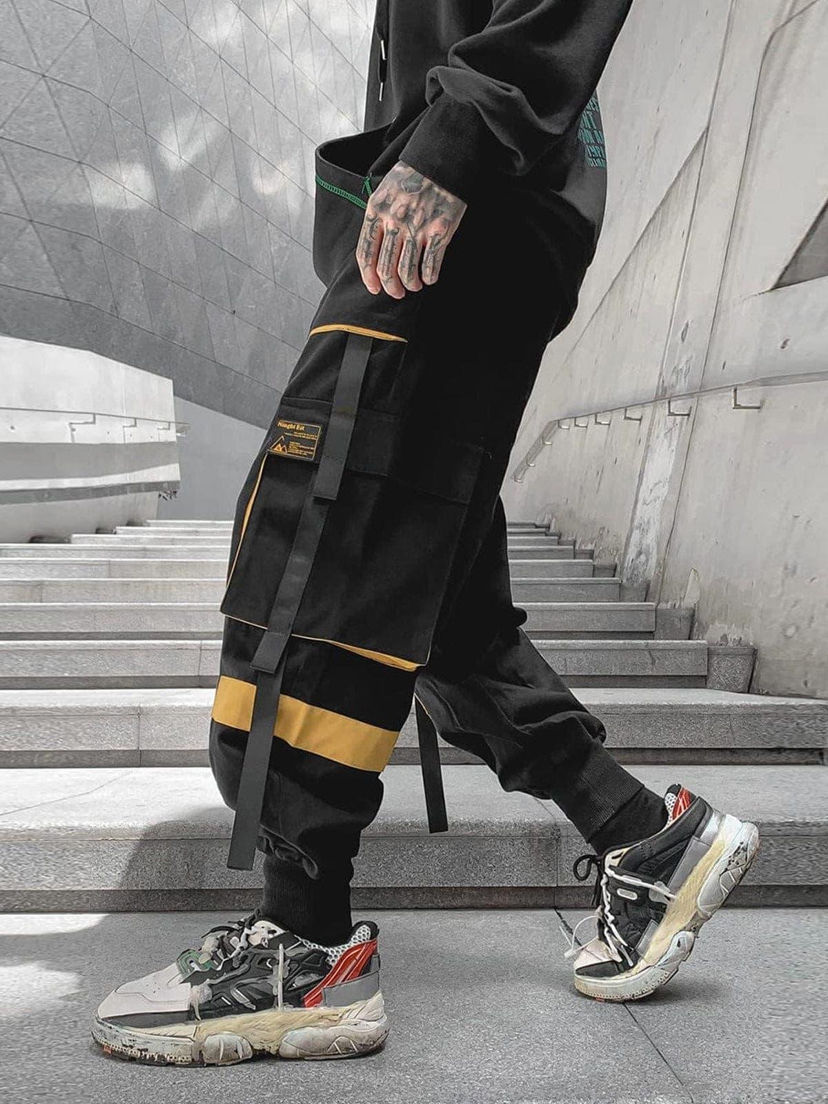 Function Patchwork Multi Pockets Cargo Pants