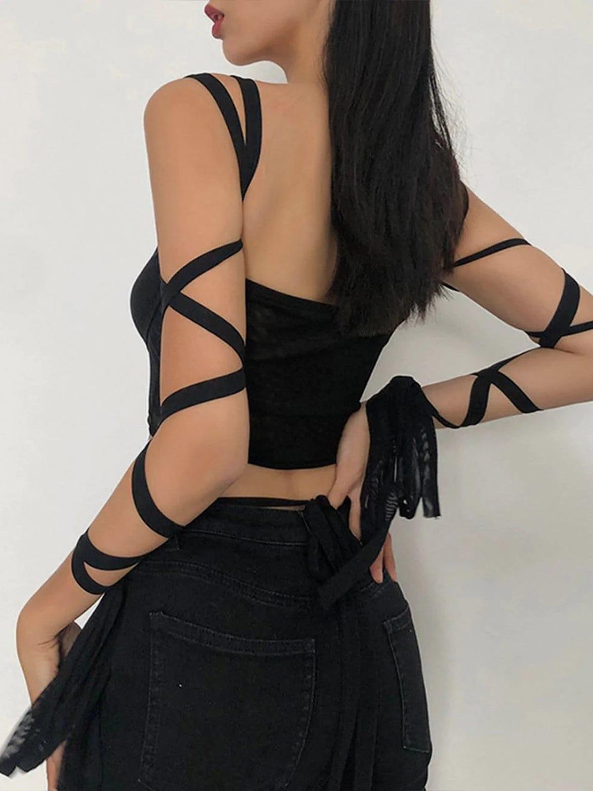 Solid Color Crop Strap Vest
