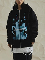 Dark Ghost Fleece Zip Up Hoodie