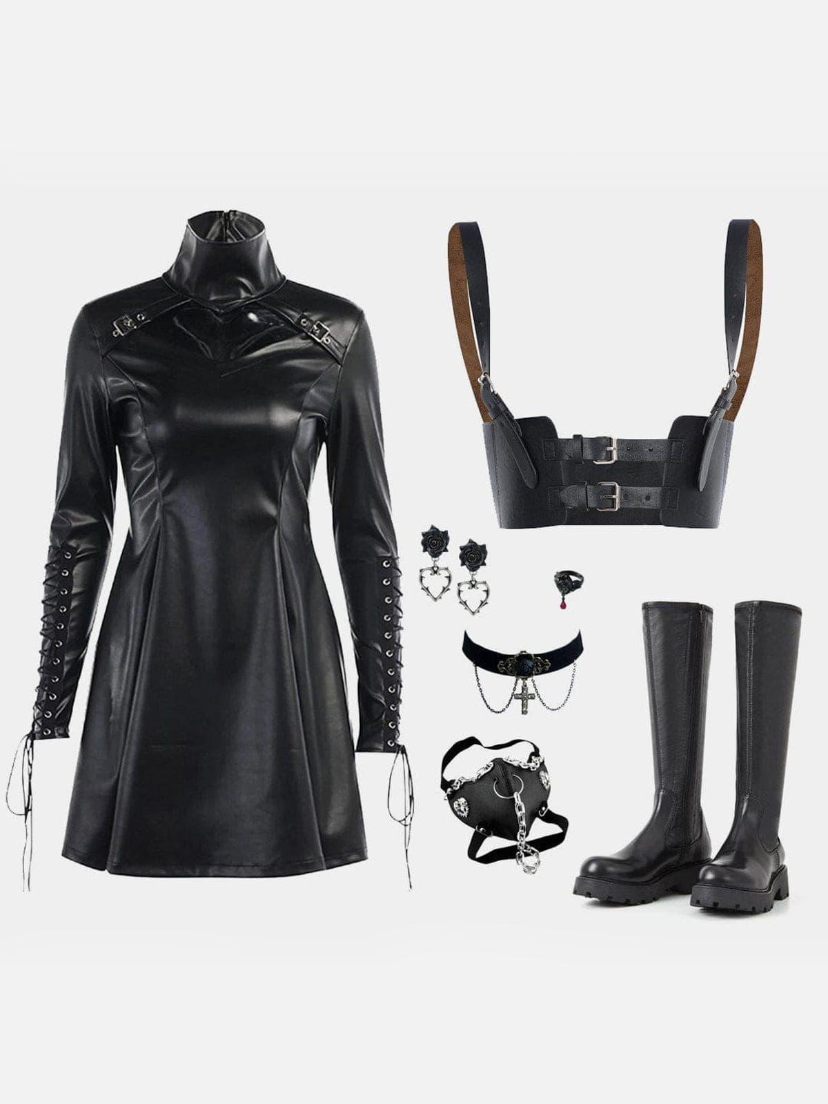 Personalized Punk Strap PU Sling Vest