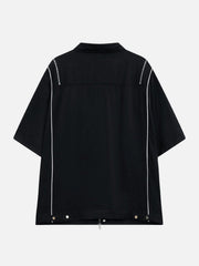 Multi Zip Up Short Sleeve Shirt