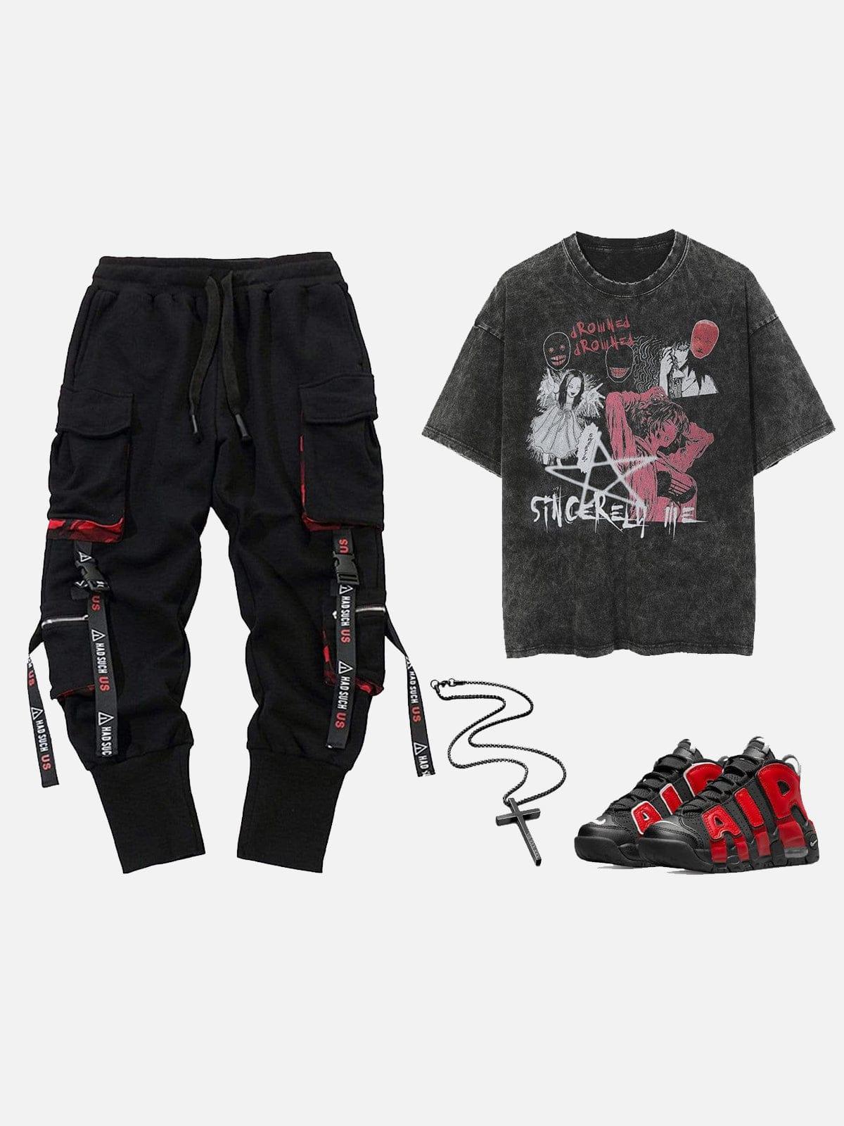 Washed Thriller Comic Graphics Tee