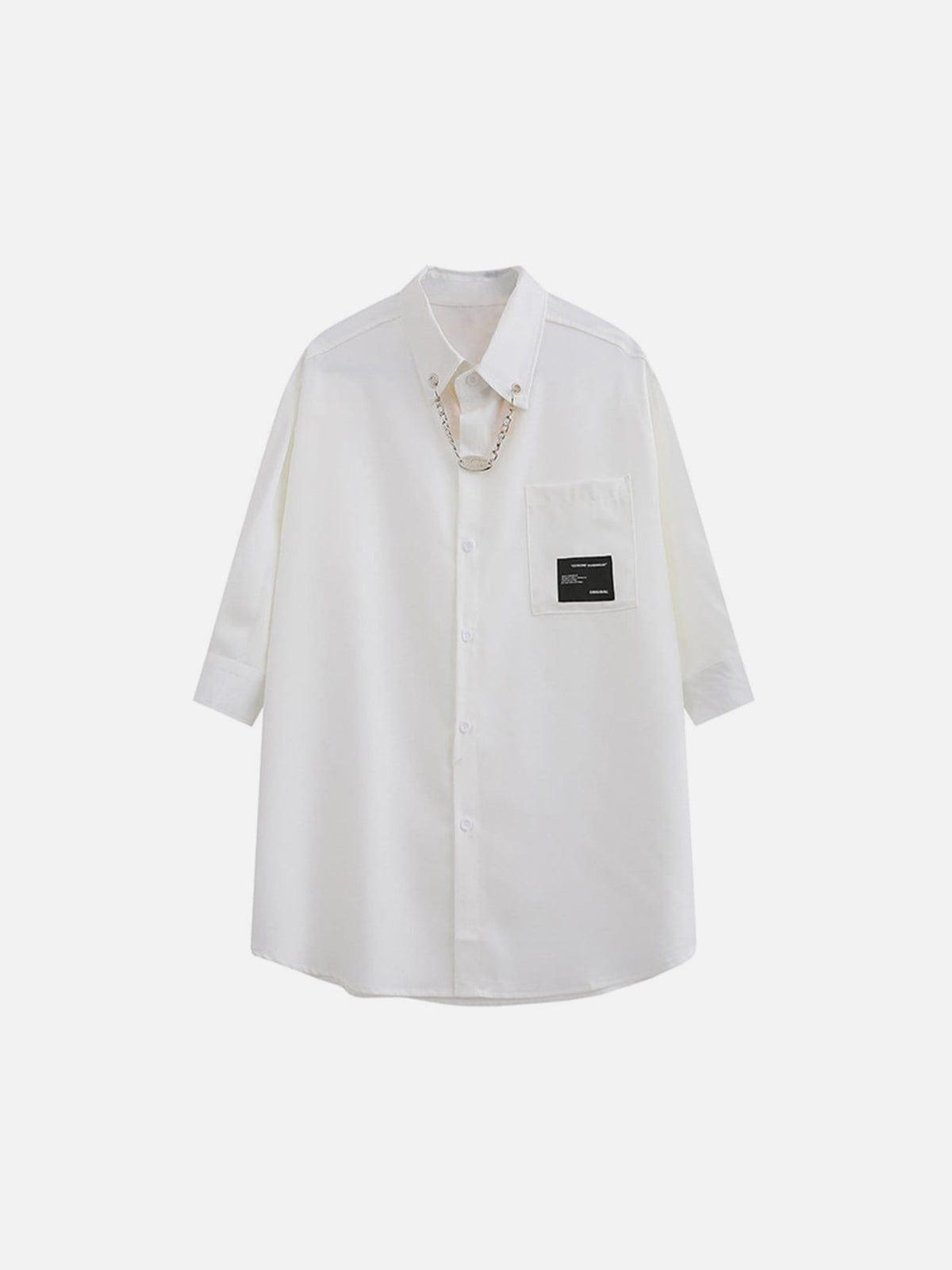 Neckline Chain Short Sleeve Shirt