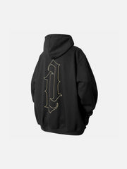 Solid Color Embroidery Oversized Hoodie
