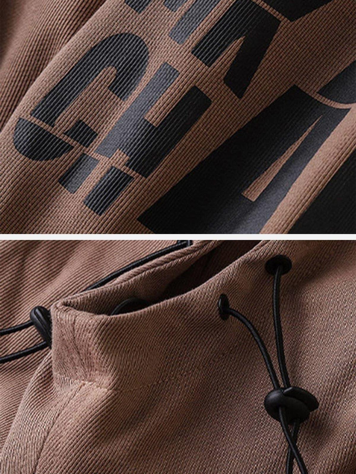 Fake Two Symmetry Print Hoodie
