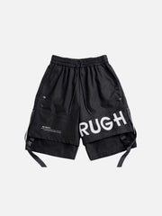 Drawstring Letter Shorts
