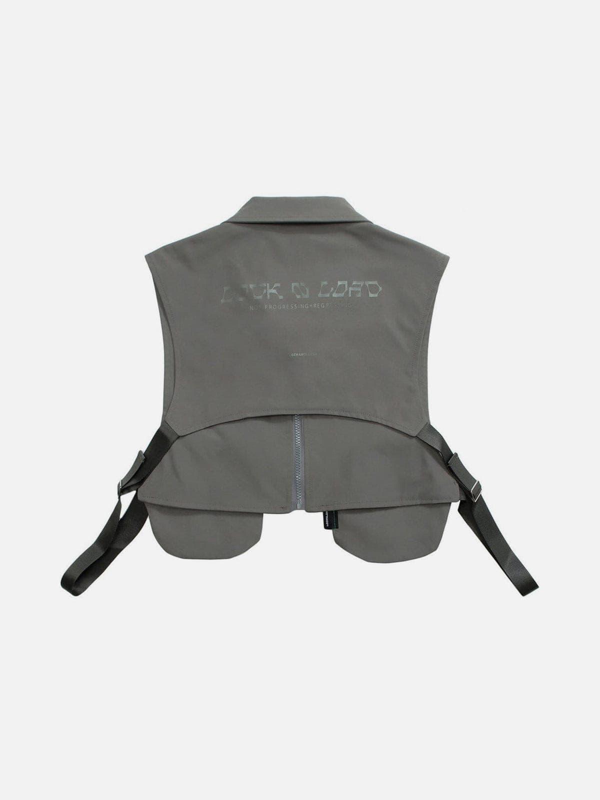 Function Metal Zipper Buckle Vest