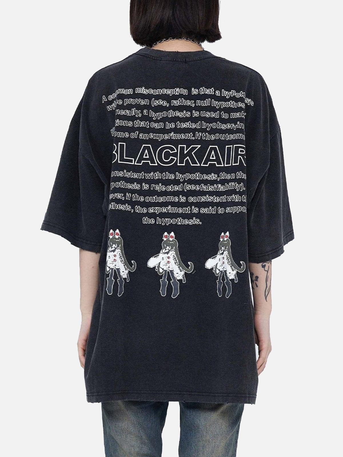 Japanese Cartoon Girl Washed Graphic Tee