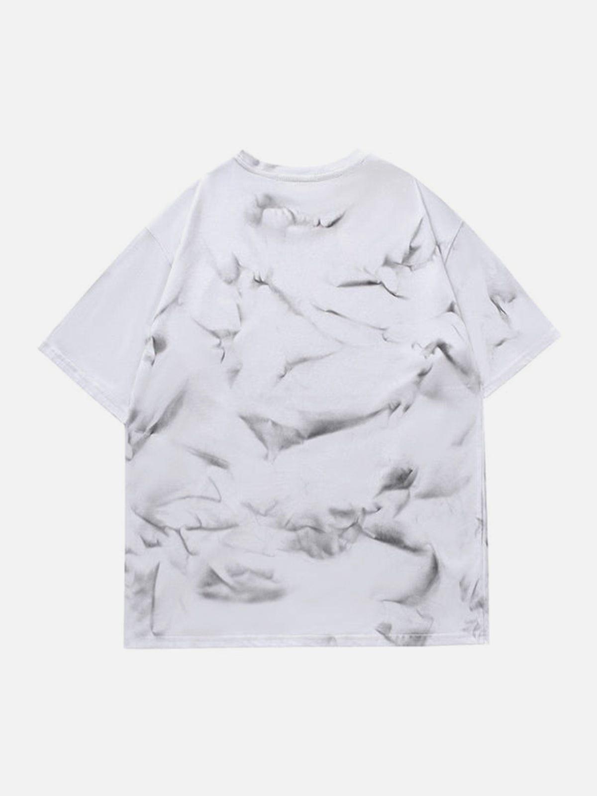 Tie Dye Spider Web Drill Chain Graphic Tee