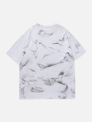 Tie Dye Spider Web Drill Chain Graphic Tee