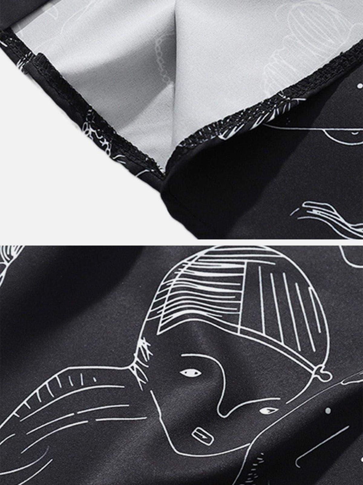 Vintage Fun Portrait Full Print Short Sleeve Shirt