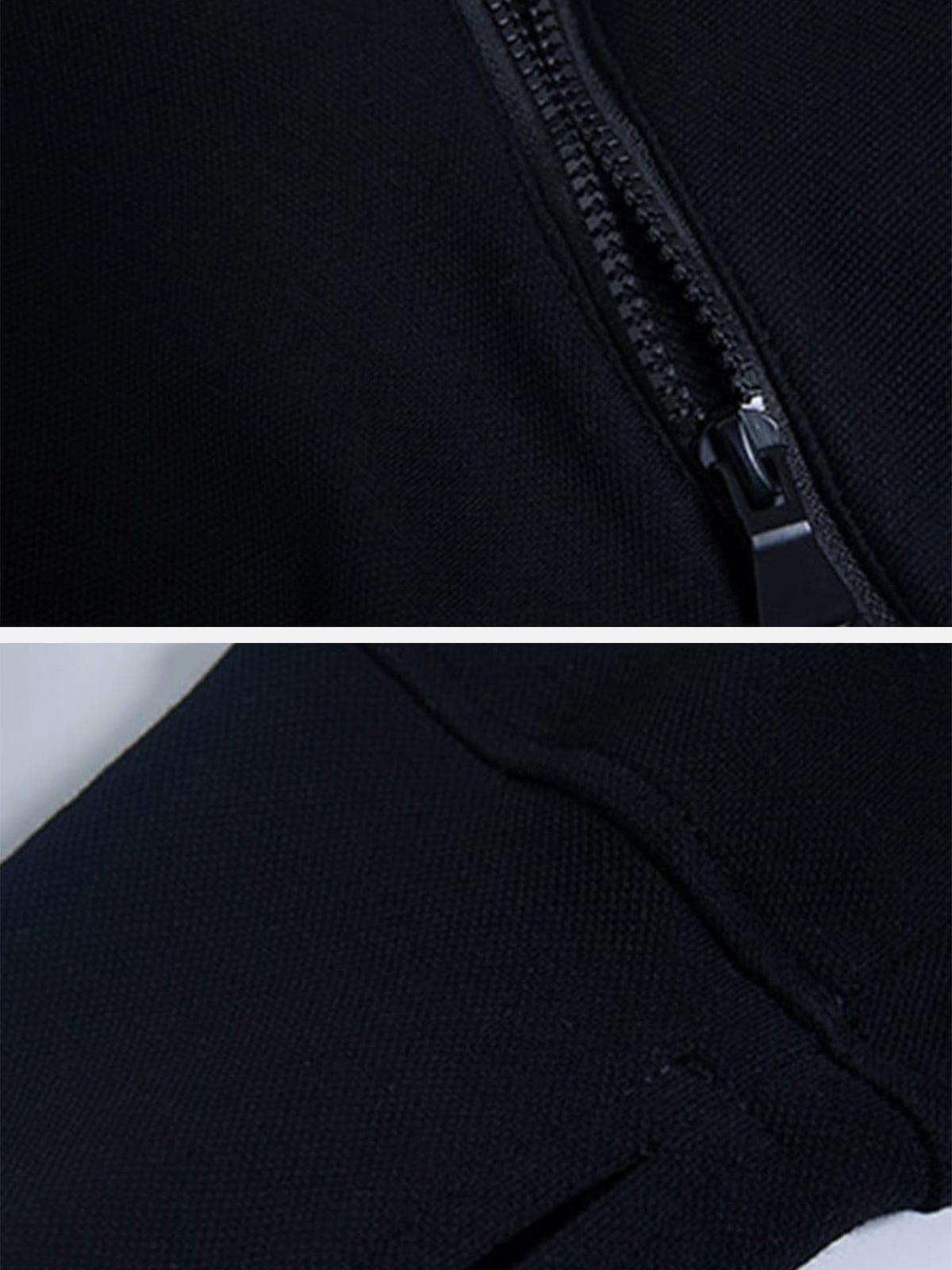 Functional Double Zipper Turtleneck Hoodies