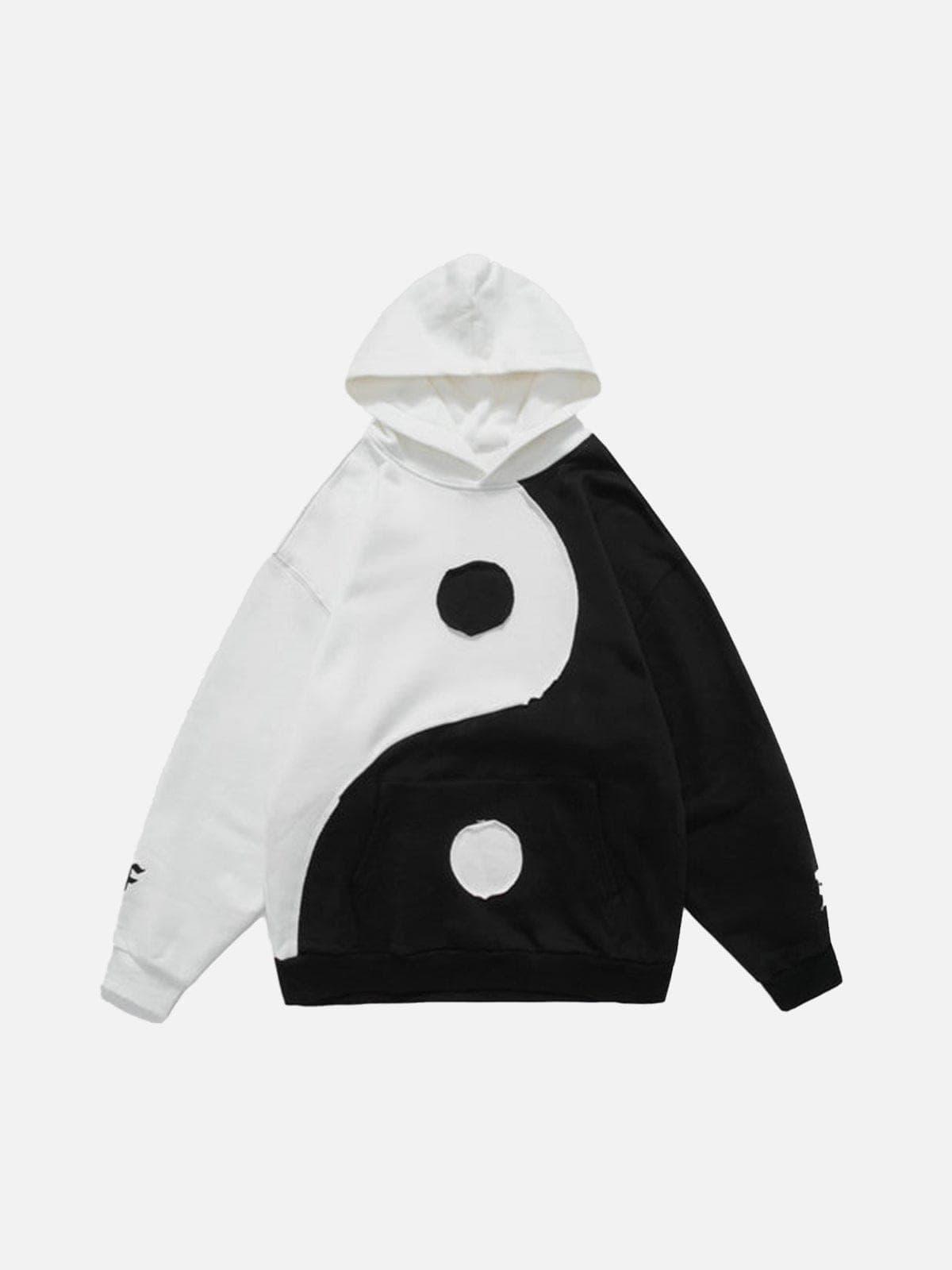 Yin Yang Gossip Patchwork Hoodie