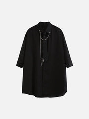 Gothic Tie Chain Clip Short Sleeve Shirt