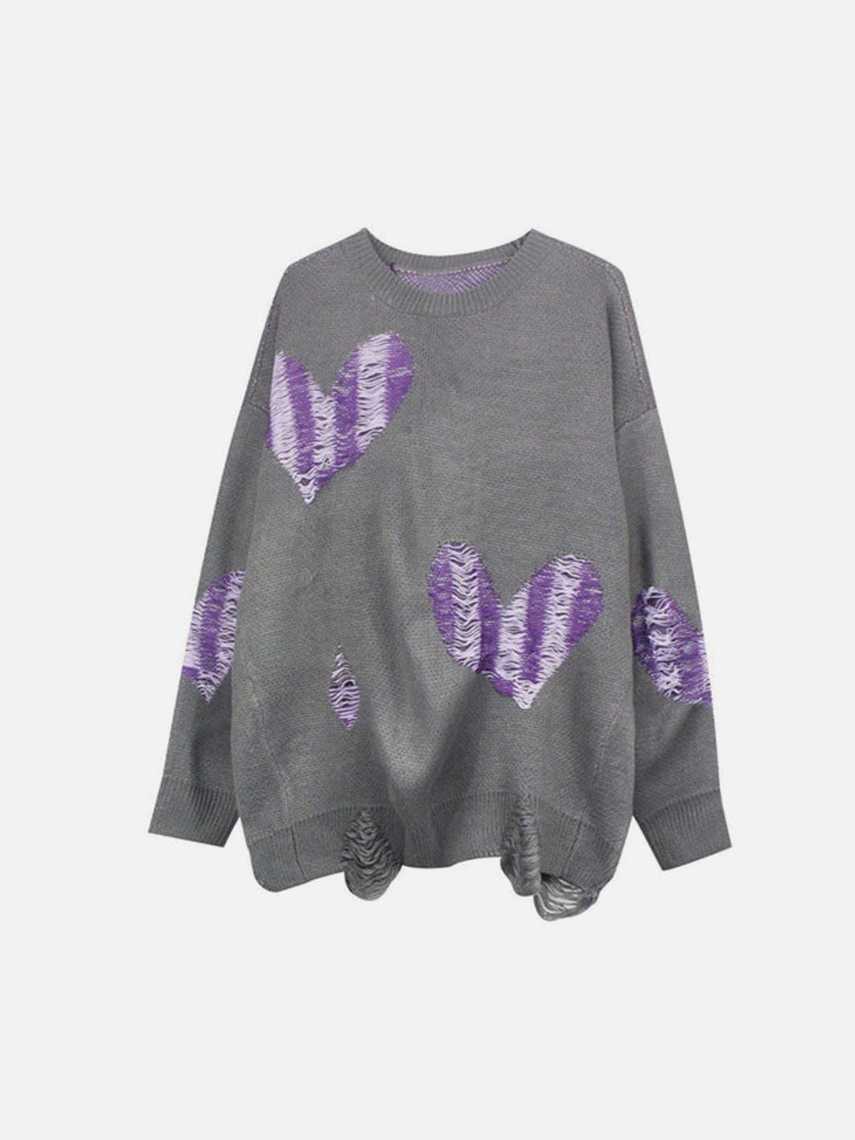 Dark Love Ripped Knitted Sweater