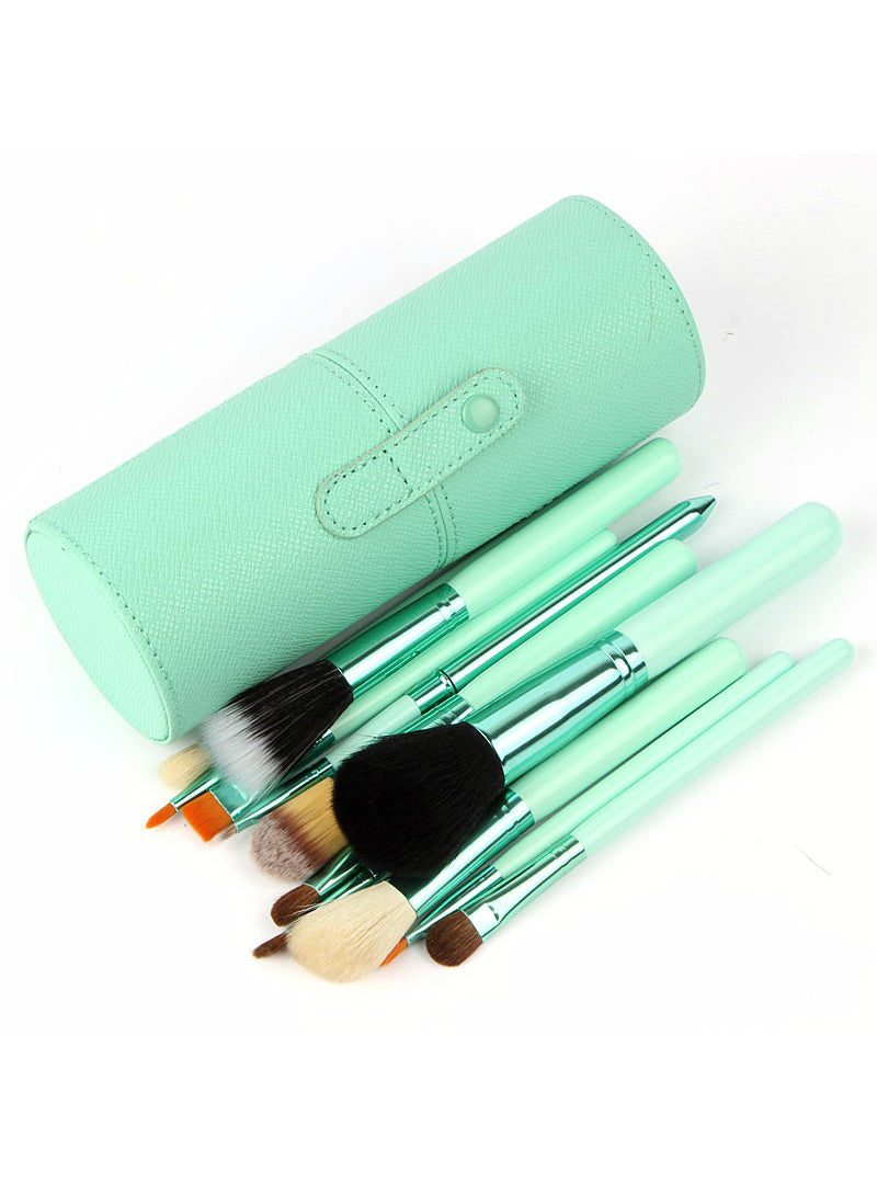 Makeup Brush Set 12Pcs Kit Leather Cup Holder