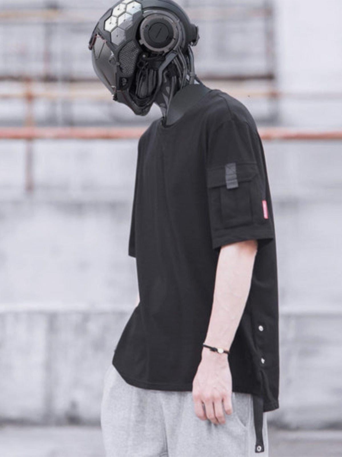 Cyberpunk Functional Pocket Cotton Tee