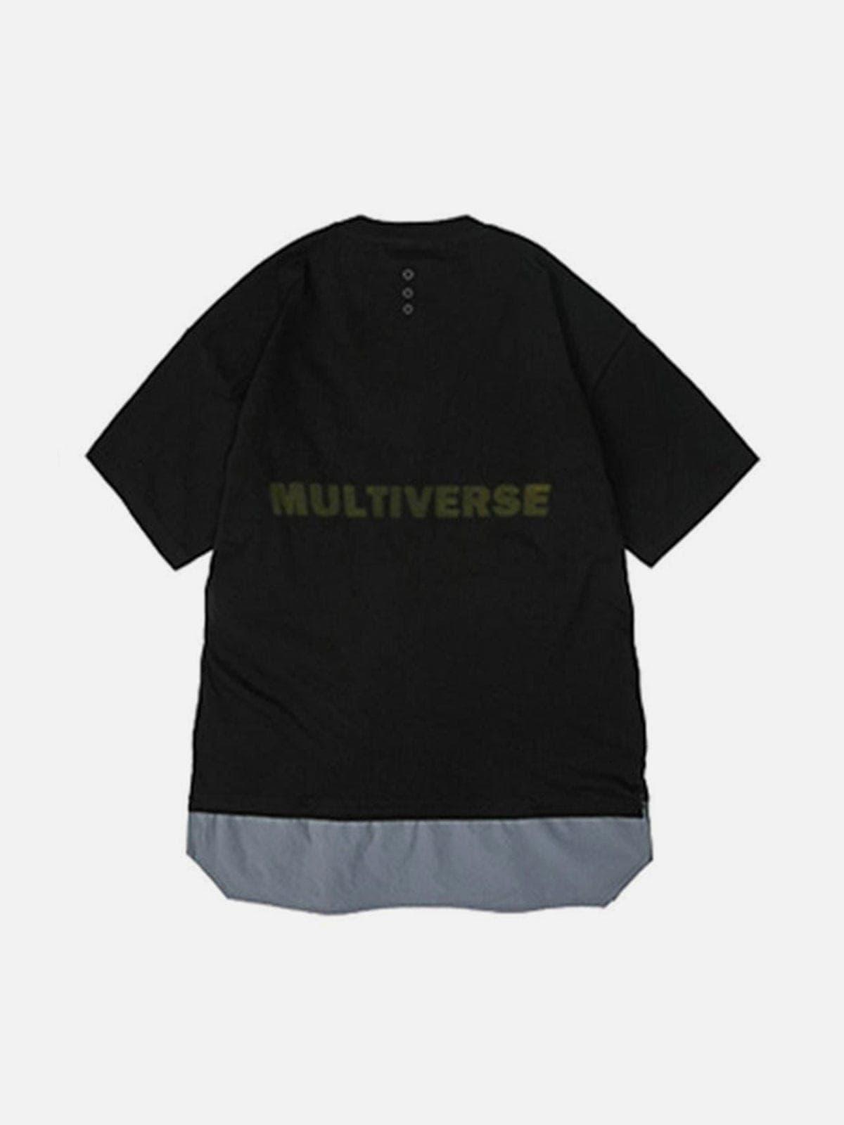 Cyberpunk Fake Two Patchwork Cotton Tee