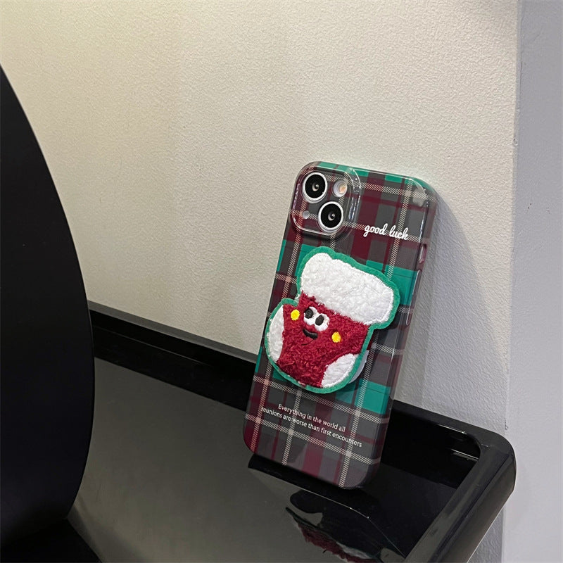 Christmas Checkered Sock Holder Phone Case