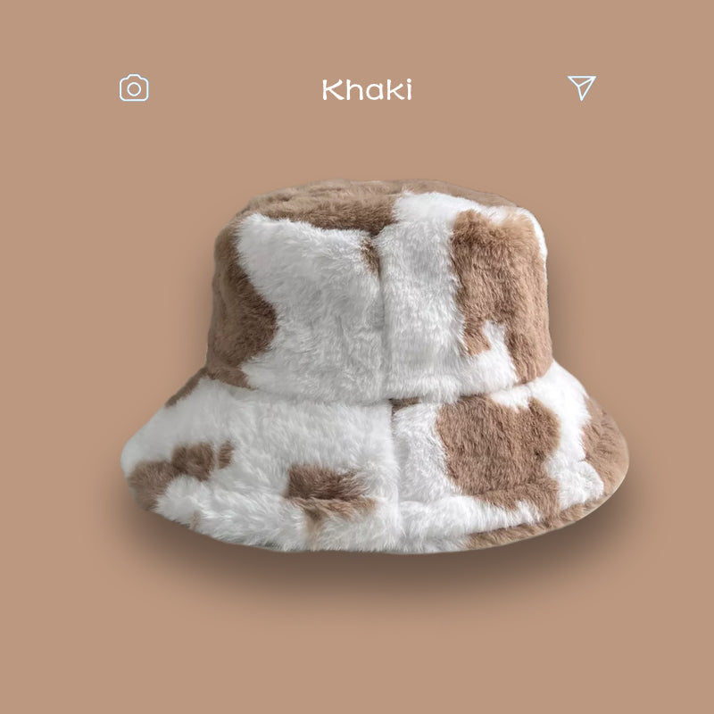 Fluffy Cow Plush Bucket Hat