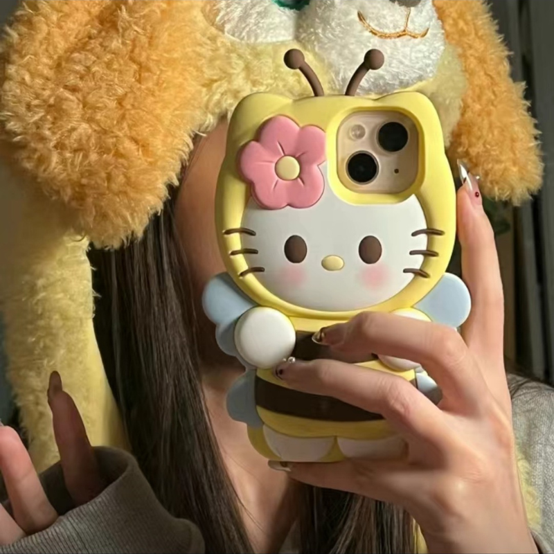 Kawaii Cartoon Bee Cat Phone Case