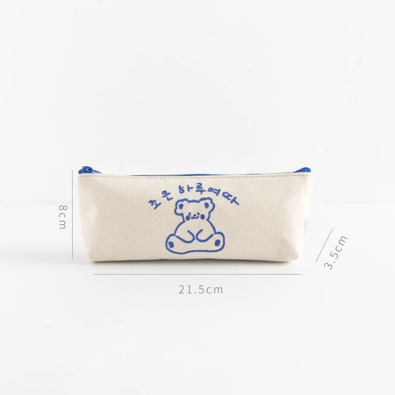 Bear Embroidery Pencil Case