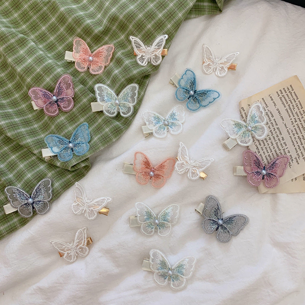 Vintage Embroidered Butterfly Hair Clip