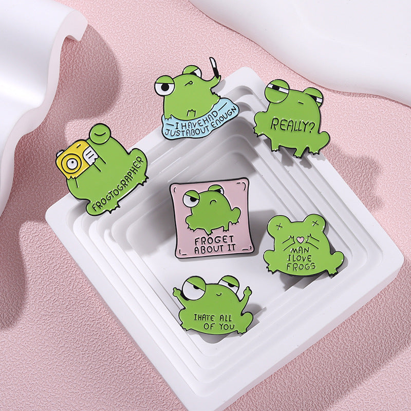 Cartoon Cute Frog Letter Pins