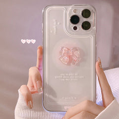 Clear Crystal Bow Phone Case