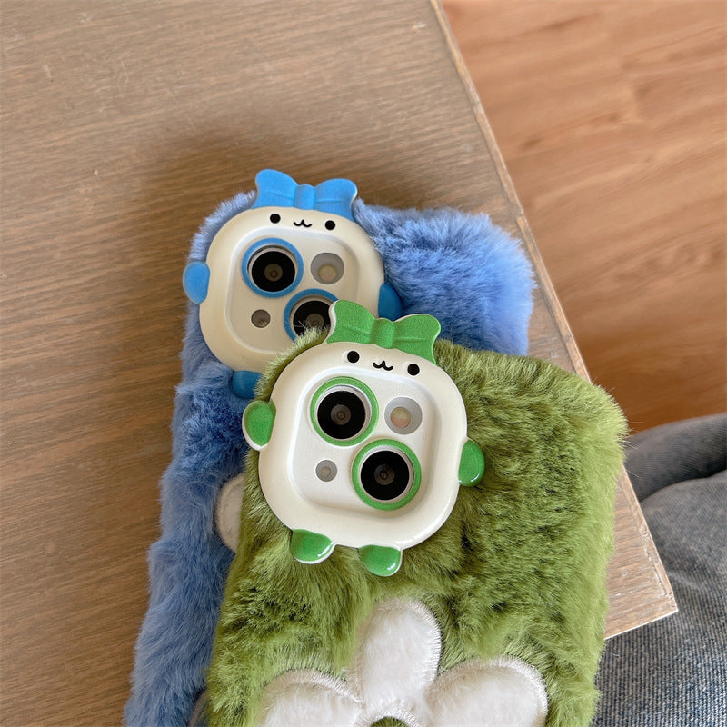 Monster Plush Flower Embroidery Phone Case