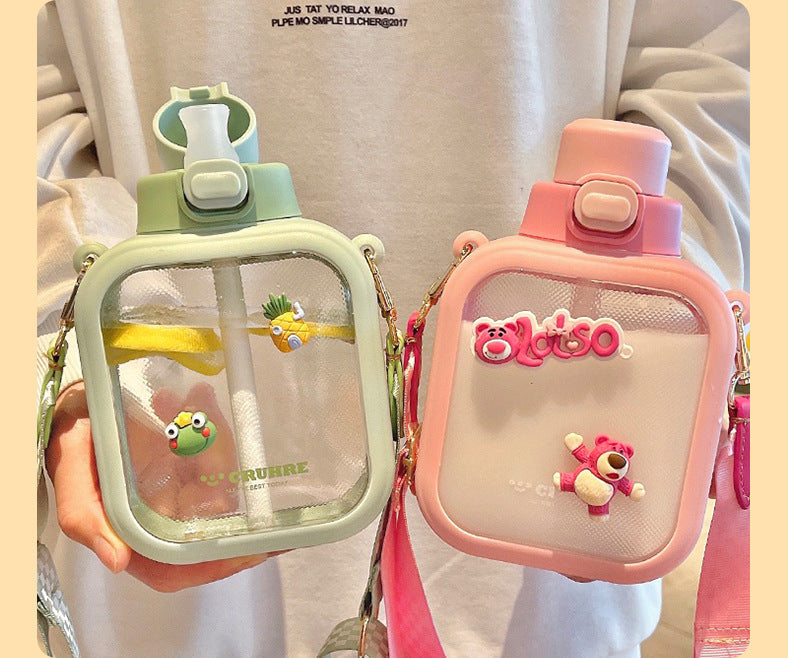 Cute Macaron Transparent Water Bottle (700ML)