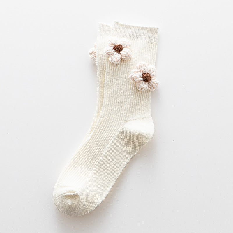 Sweet Yarn Knitted Flowers Socks