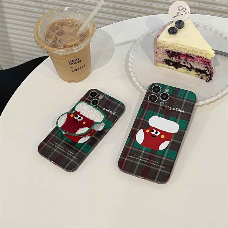 Christmas Checkered Sock Holder Phone Case