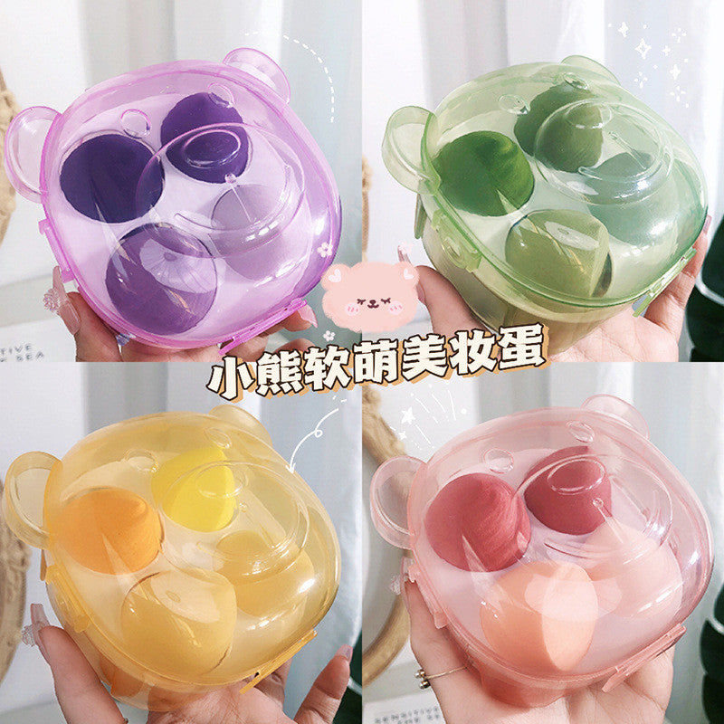 Bear Beauty Egg Powder Puff Set