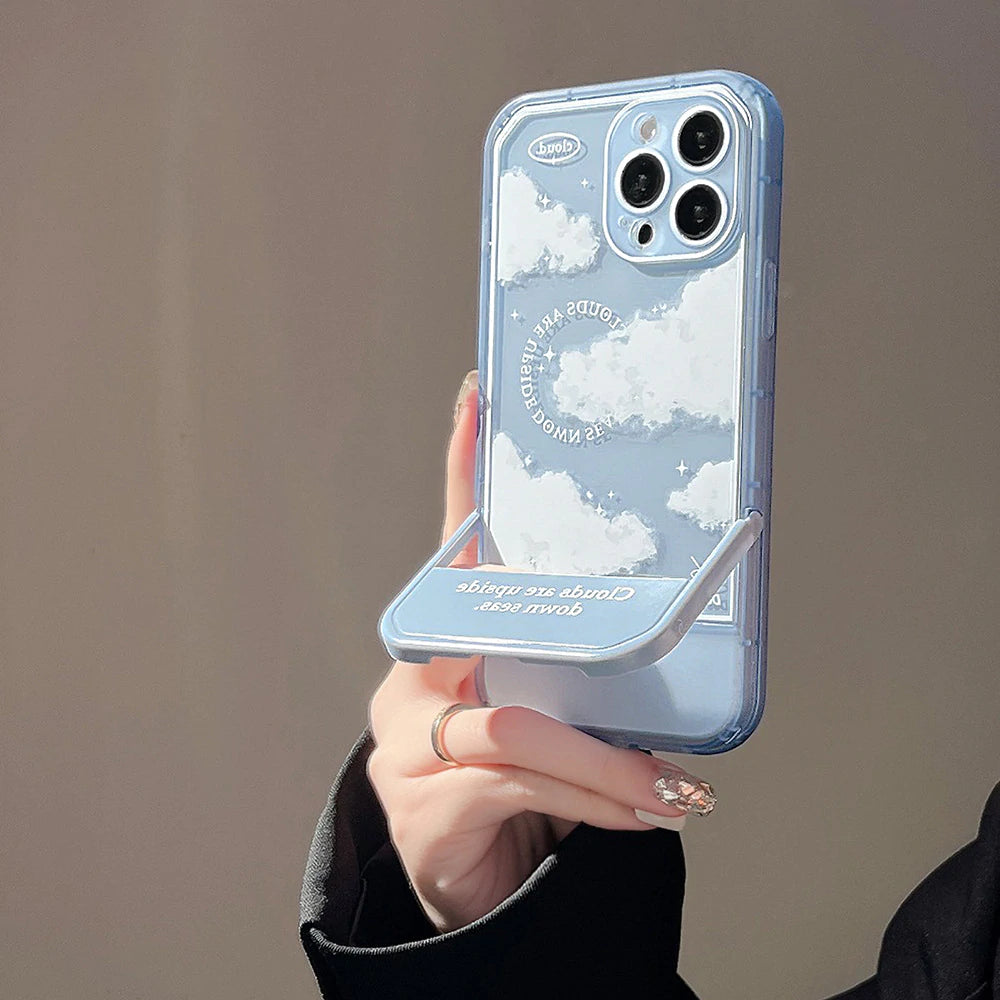 Blue Clouds Hidden Stand Phone Case