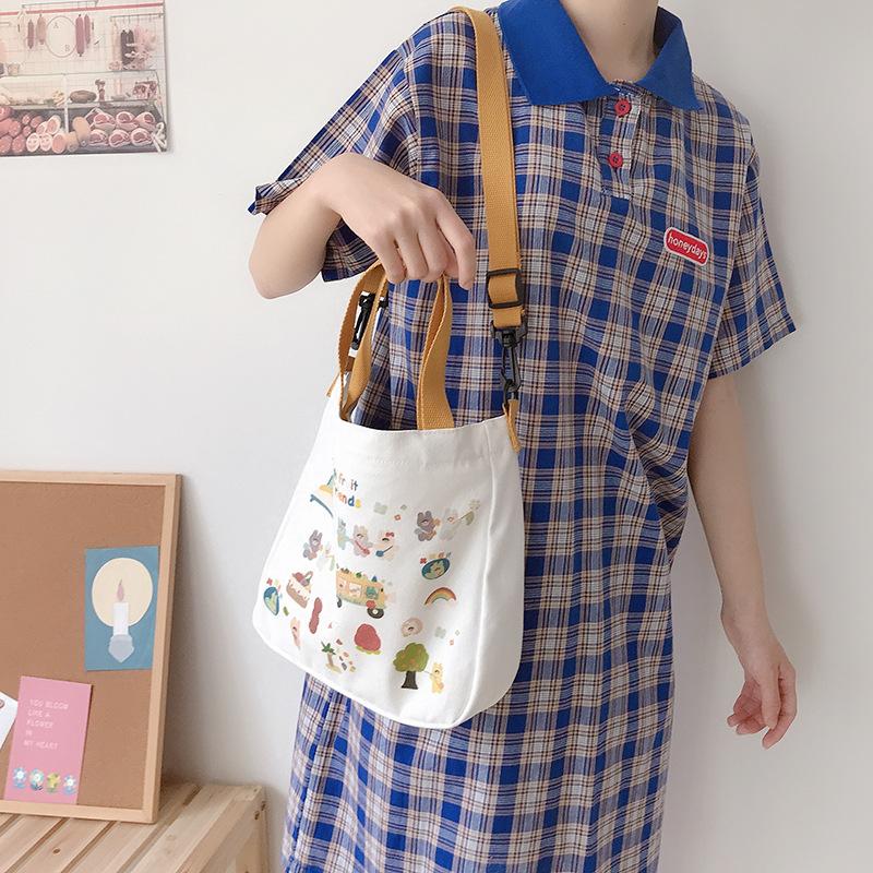 Cute Printed Illustration Canvas Bag