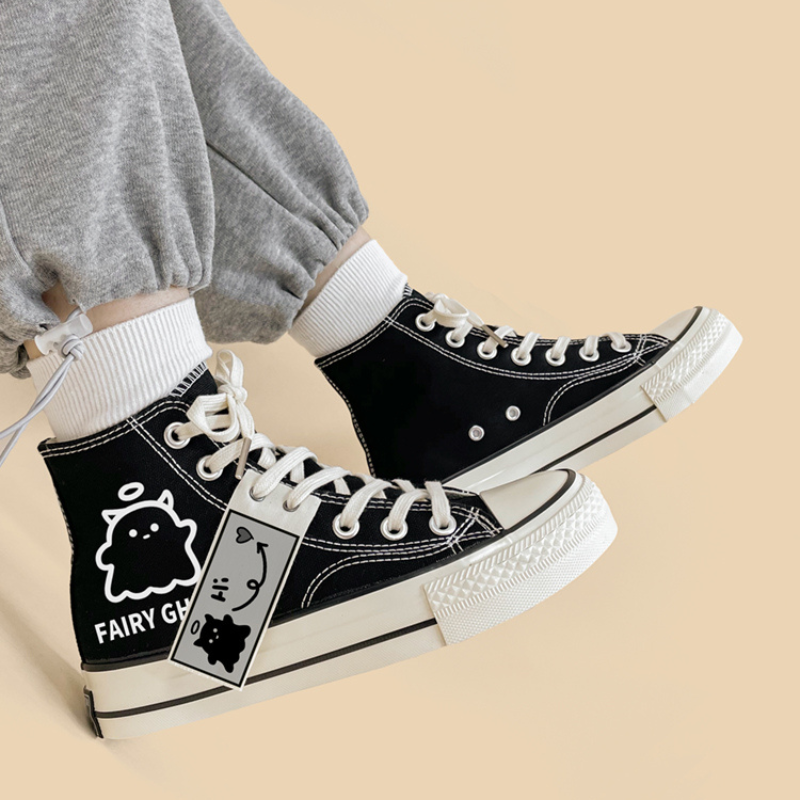 FAIRY GHOST Black Casual Canvas Shoes