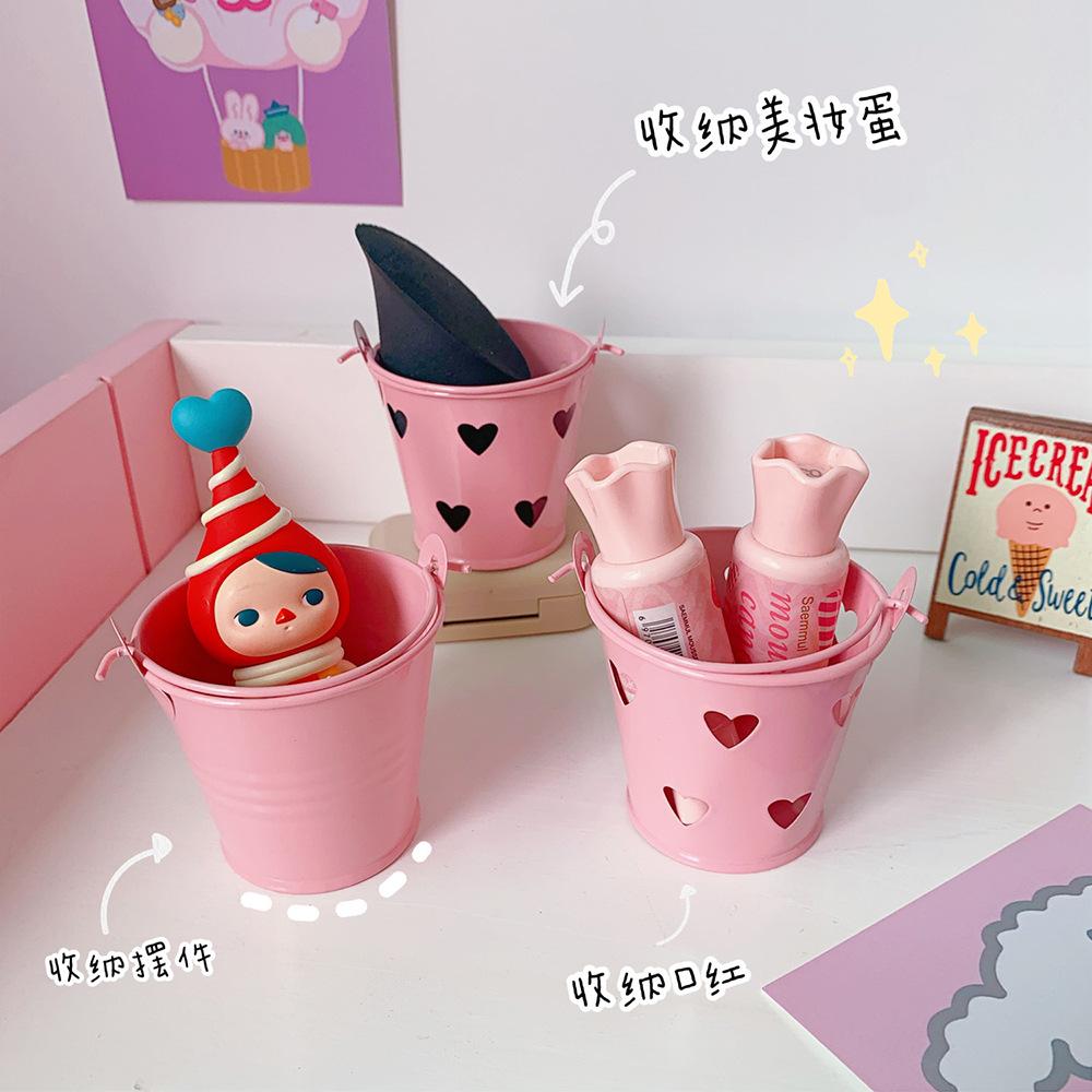 Mini Pink Bucket Pen Holder