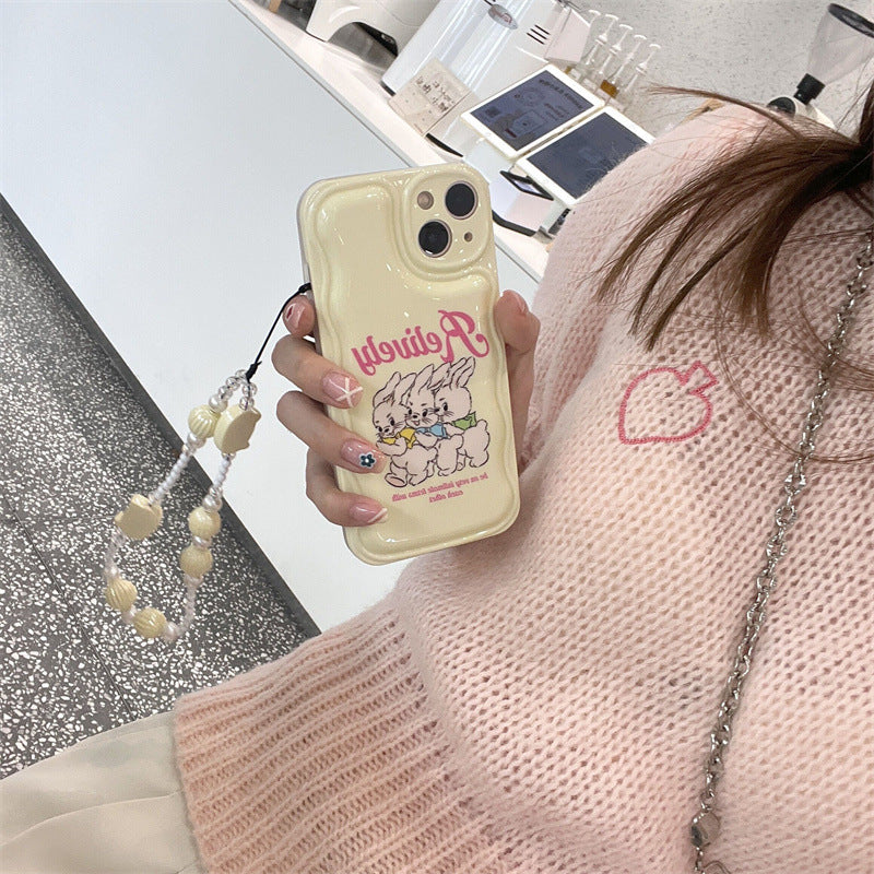 Cream Yellow Bunny Chain Phone Case