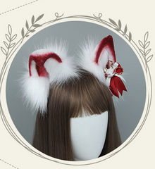 Cute plush Japanese cosplay fox ear tail accessories set